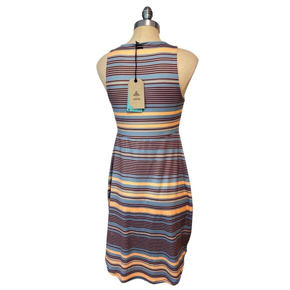 PrAna Emerald Lake Red Clay Stripe Dress Size Medium NWT - Picture 5 of 7